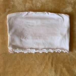 PACSUN white lettuce trim tube top